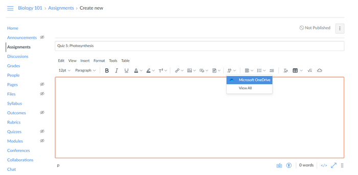 Pictograma priză cu lista verticală pentru conectarea la OneDrive