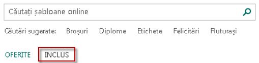 Pagina de șabloane Publisher 2013.