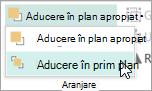 Selecting Bring to Front on the Bring Forward menu