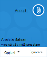 Captură de ecran a unei avertizări pop-up de transfer de fișiere