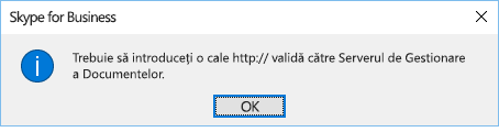 Mesaj de eroare afișat atunci când încercați să deschideți un fișier dintr-o altă locație decât OneDrive pentru business