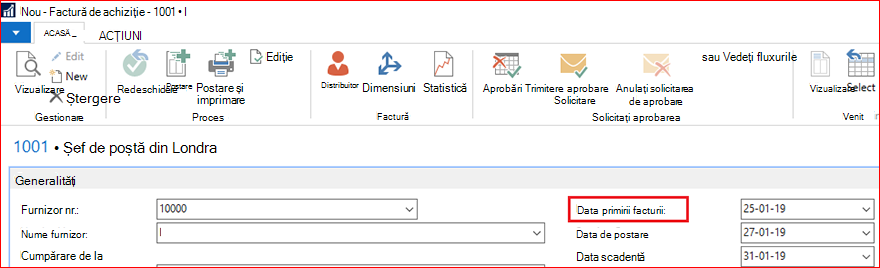 Creați o factură de achiziție