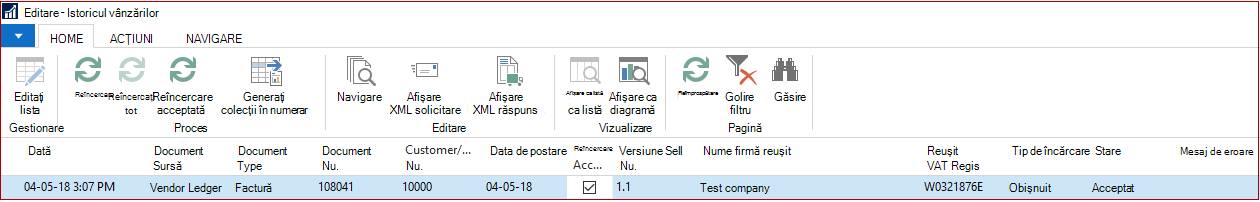 Editare istoric SII