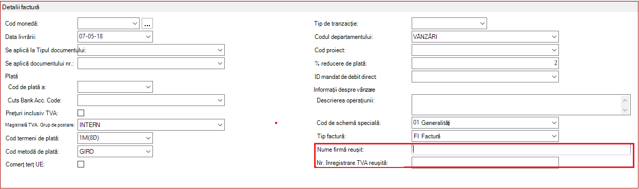 Detalii factură