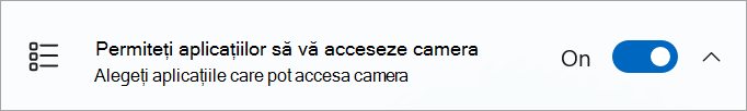 Comutatorul de partajare a camerei este activat în setările dispozitivului Windows.