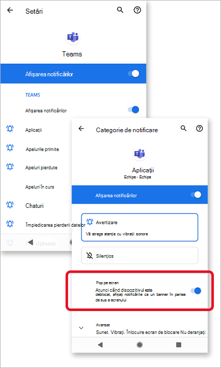 Imaginea afișează permisiunea ecranului pop-up pentru notificări în Microsoft Teams
