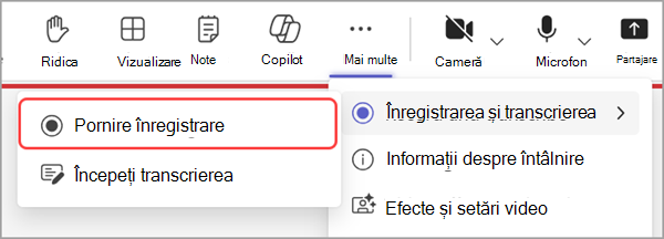 Începeți să înregistrați o reuniune generală.