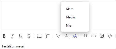 Teams Cum să modificați dimensiunea fontului chatului pe bara de instrumente