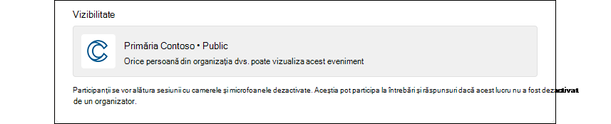 Informațiile despre reuniunea generală arată bannerul pe care îl vor vedea participanții
