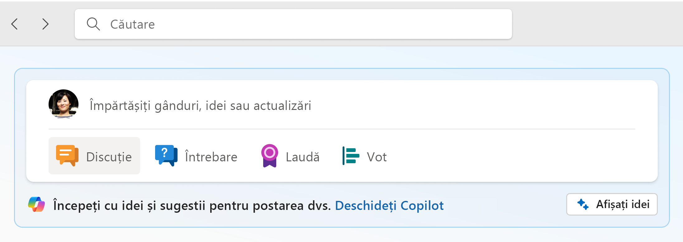 Captura de ecran afișează punctul de acces de sub editorul din fluxul de pornire.