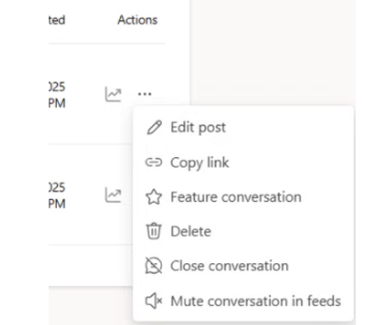 Postați meniul contextual al paginii