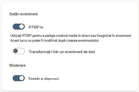 Setări Protocol Mesagerie în timp real