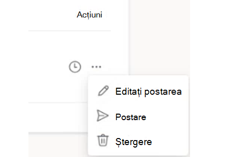 Opțiuni pentru a lucra cu postările planificate înainte ca acestea să fie publicate