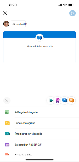 Întrebare despre Yammer pe un telefon mobil iOS