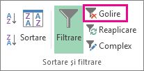 Butonul de eliminare a unui filtru