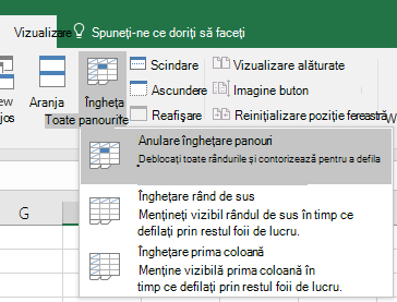 Anulare înghețare panouri