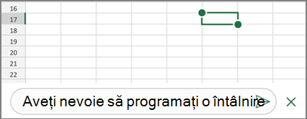 Introduceți un comentariu, apoi atingeți pictograma Publicare