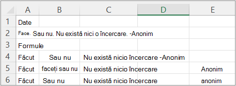 Rezultatele exemplului 2