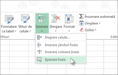 Inserare celule