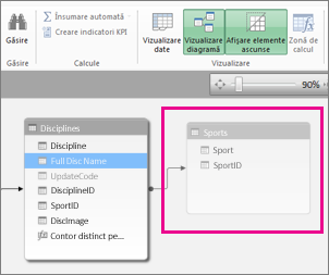 Hide a table in diagram view