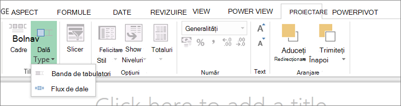Listă verticală de cadre Power View