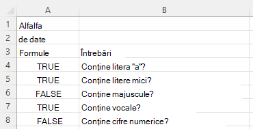 Utilizarea REGEXTEXT pentru a răspunde la diverse întrebări despre cuvântul lucernă