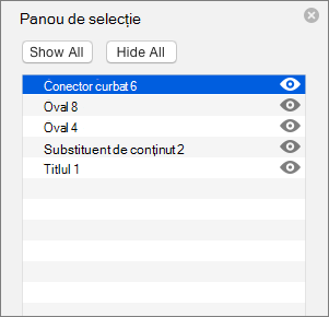 Afișează Panoul de selecție din PowerPoint 2016 pentru Mac