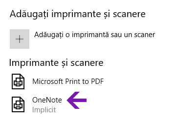 Meniul de selectare a locației blocnotesului în OneNote pentru Windows 10