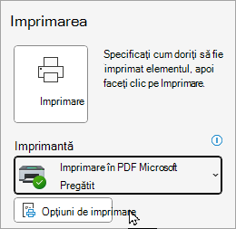 Opțiuni de imprimare a fișierelor din Outlook clasic
