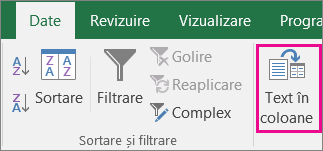 Alegerea Text > date în coloane
