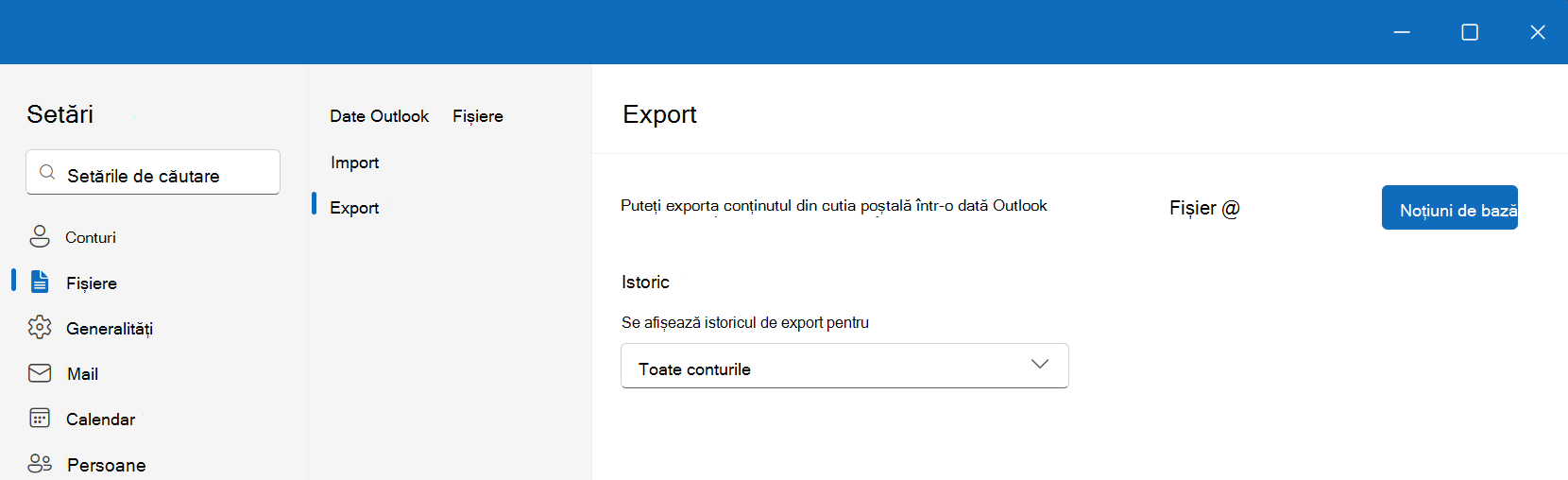 Exportați fișiere .pst în noul Outlook pentru Windows