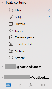 Inboxul unificat din Outlook pentru Mac.