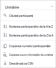 Sortarea și căutarea participanților