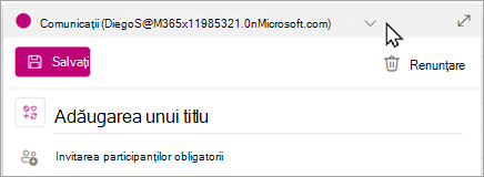 Alegeți grupul dvs. din meniul vertical pentru a vă programa evenimentul în cadrul acelui calendar.
