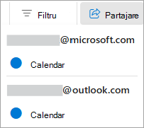 Selectați Partajare calendar din panglică