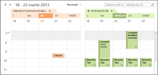 calendar google importat alăturat în outlook