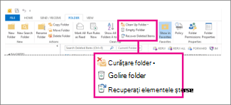 Comanda Golire folder de pe panglică