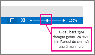 Mutați bara la dreapta pentru a mări.
