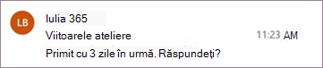 Memento mesaj pentru Outlook