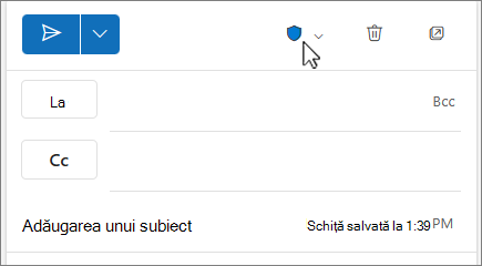 Outlook pentru web - pictograma Confidențialitate într-un mesaj