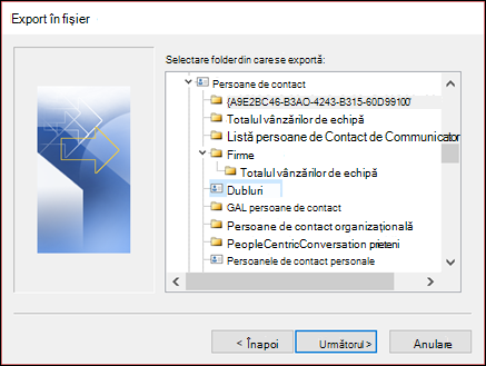 Exportați din folderul Dubluri.