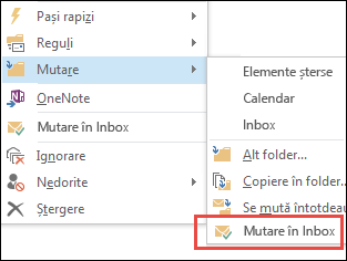 Mutare în inbox