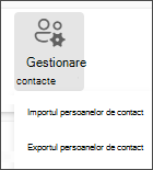 Selectați Import persoane de contact din meniul Gestionare