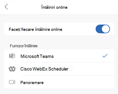 Selectați furnizorul implicit în Outlook pe iOS