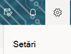 Opțiune de setare în bara de instrumente Outlook pe web