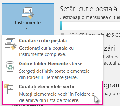 Curățați elementele vechi