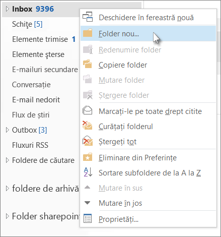 Adăugare folder nou