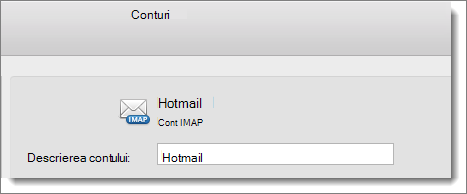 A description and type of an Outlook account are shown.