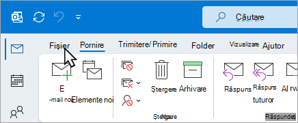 Selectați fișierul din panglică