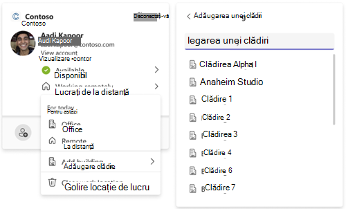 Setarea unei locații de clădire în profil